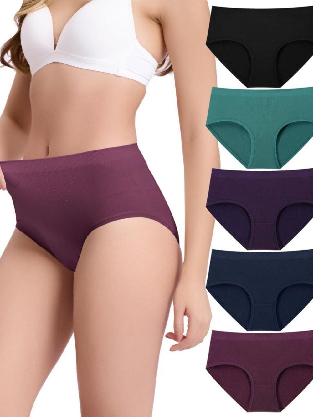High Waisted Seamless Briefs for Women | Bamboo Cool Comfort Underwear